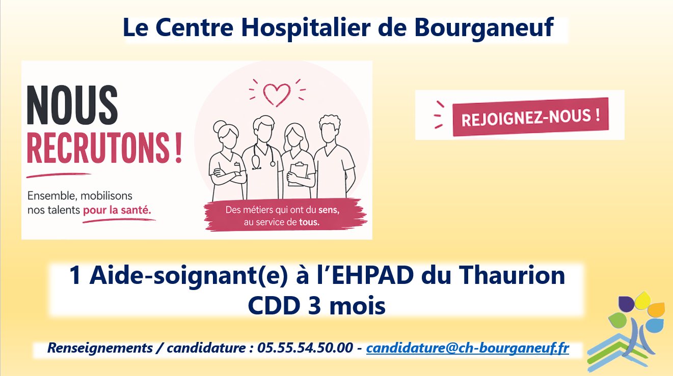Offre d'emploi Aide Soignant EHPAD Thaurion